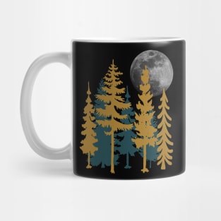 Vintage Full Moon Over Trees Mug